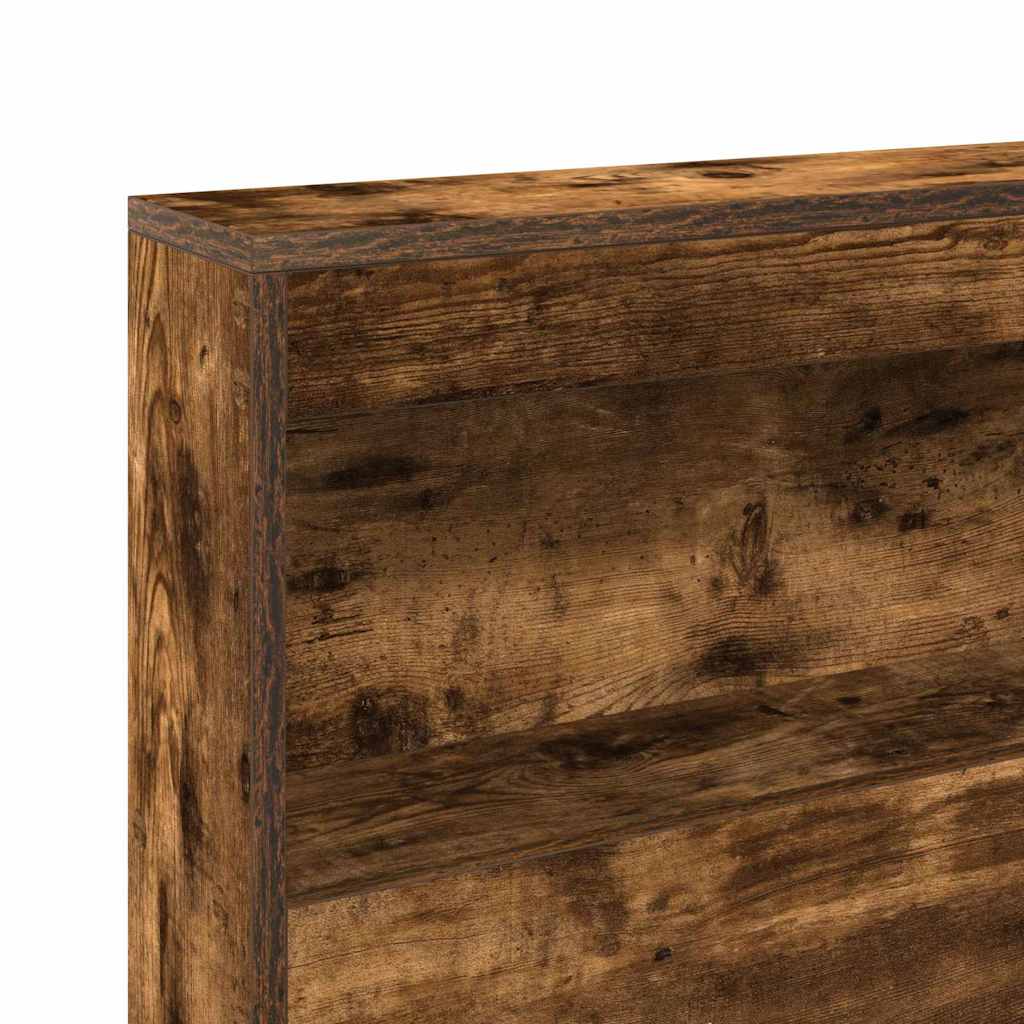 Storage Headboard with Shelf Smoked oak 200 cm Engineered wood